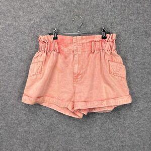 BDG Urban Outfitters Women Coral Pink‎ Paperbag Waist High Rise Shorts Size M